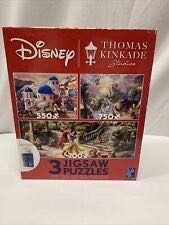 Ceaco Disney Thomas Kinkade 3 In 1 Puzzles W Glue Beast Belle Mickey & Minnie  puzzle collectible [Barcode 021081350686] - Main Image 1