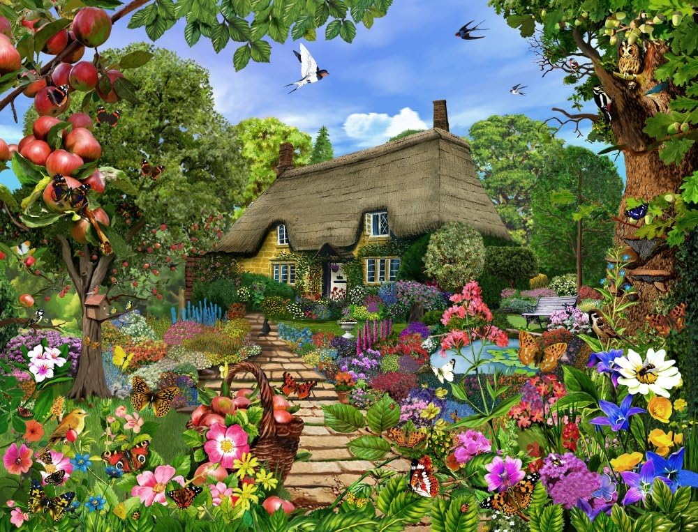 English Cottage Garden - Bluebird Puzzle puzzle collectible [Barcode 3663384701412] - Main Image 2