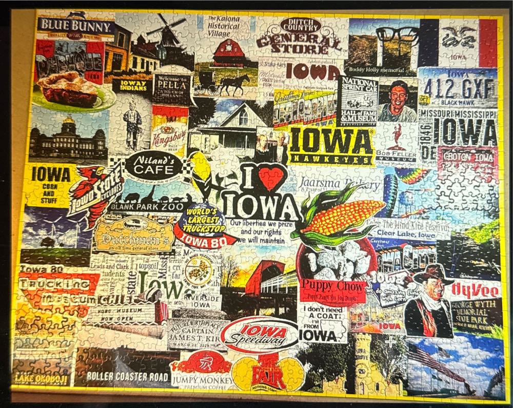 I Love Iowa - White Mountain puzzle collectible [Barcode 724819266111] - Main Image 2