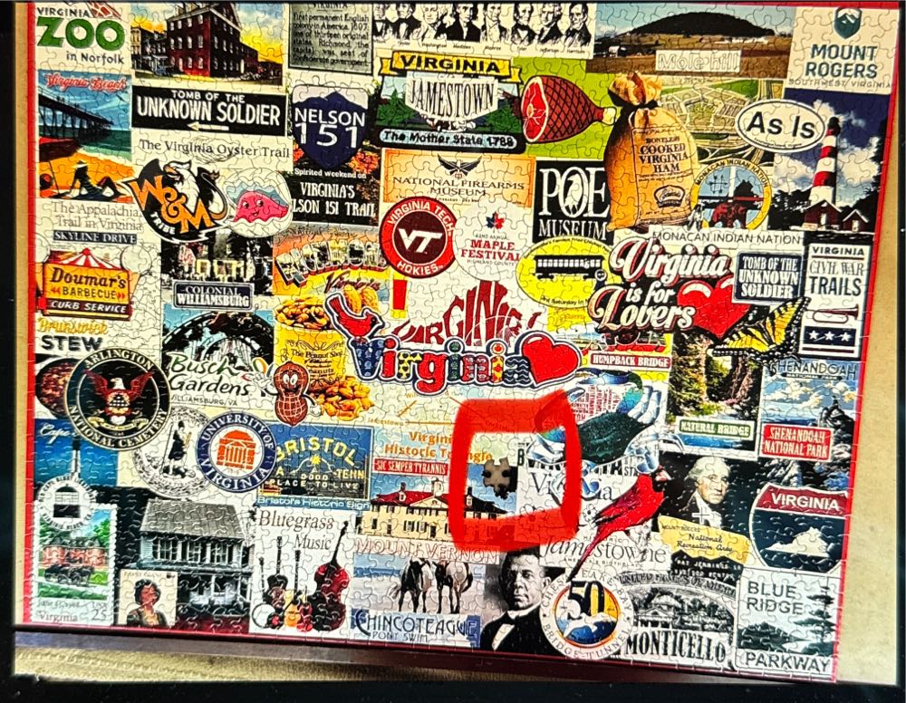 I love Virginia - White Mountain puzzle collectible [Barcode 724819266128] - Main Image 2