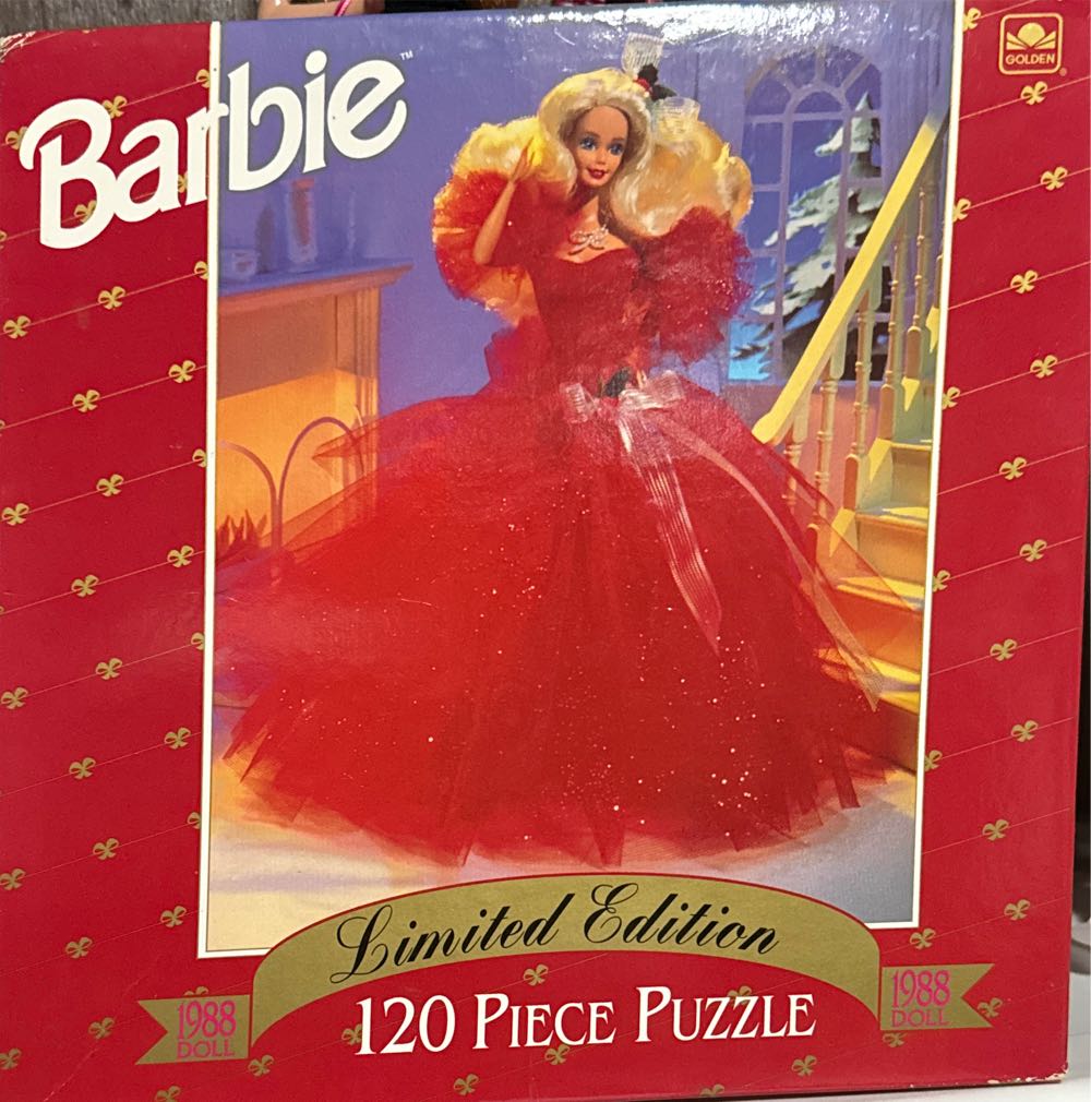 1988 Christmas Barbie Puzzle  puzzle collectible [Barcode 033500056604] - Main Image 2