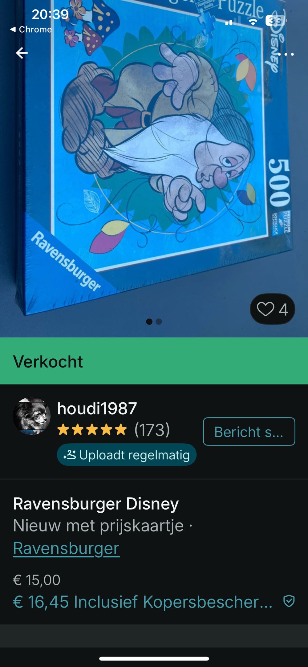 Snow White Sleepy - Ravensburger puzzle collectible [Barcode 4005556152070] - Main Image 3