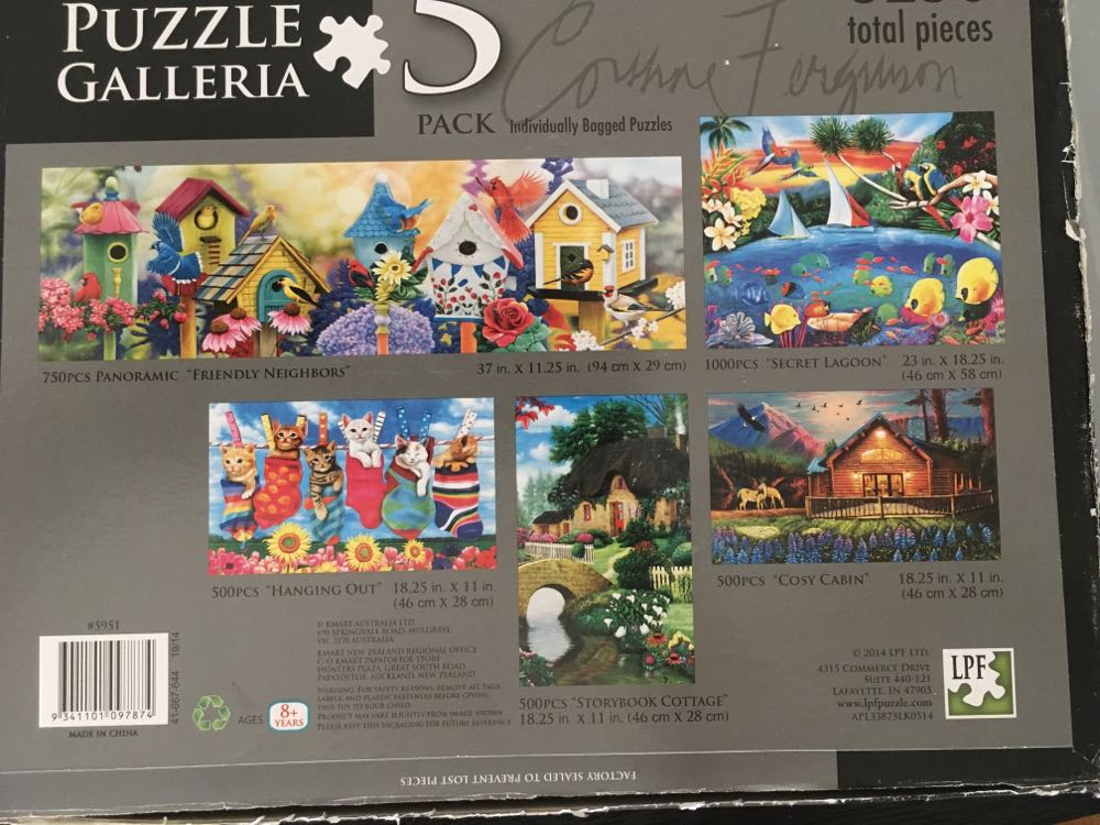 1. Friendly Neighbours 2. Secret Lagoon 3. Cosy Cabin 4. Hanging Out 5. Storybook Cottage - Puzzle Galleria puzzle collectible [Barcode 9341101097874] - Main Image 3