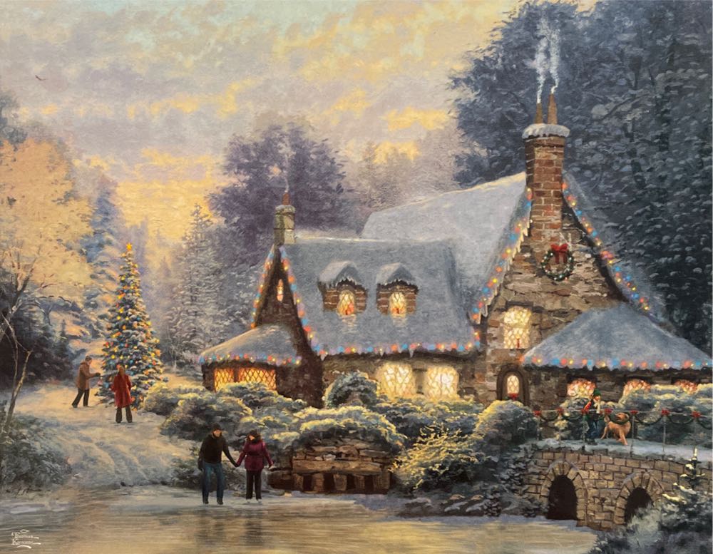 Thomas Kinkade Set : Holiday at Town Square 🆕 - Ceaco puzzle collectible [Barcode 021081036719] - Main Image 2