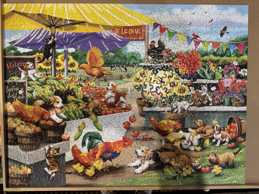 Mischief At The Farm Stand (Verified by Me)🧩 - Bits And Pieces puzzle collectible [Barcode 192949048257] - Main Image 3