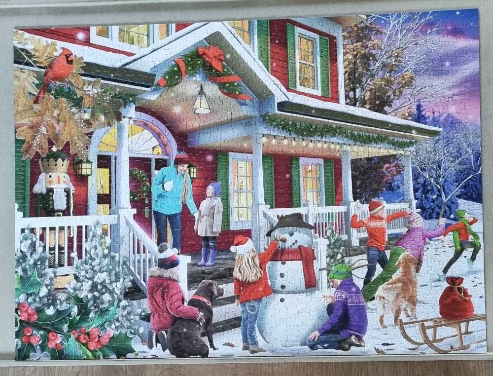 Family Christmas - Vermont Christmas Company puzzle collectible [Barcode 819273023858] - Main Image 3