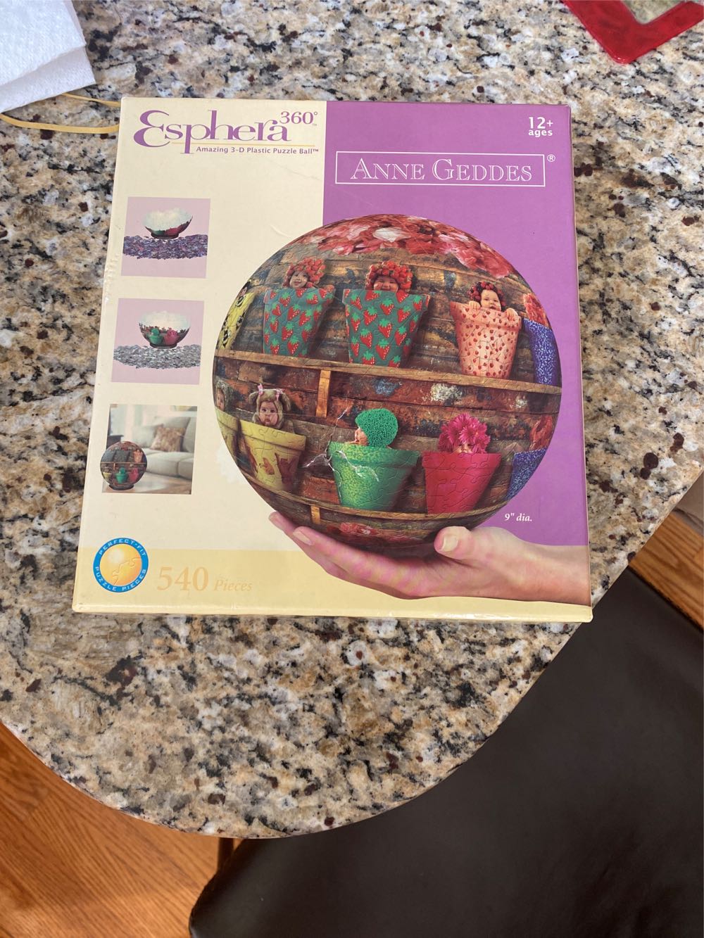 Esphera 360 9” 540 Pieces Sphere Art: Anne Geddes’s ”pots” By Mega Brands  puzzle collectible [Barcode 072348316563] - Main Image 2
