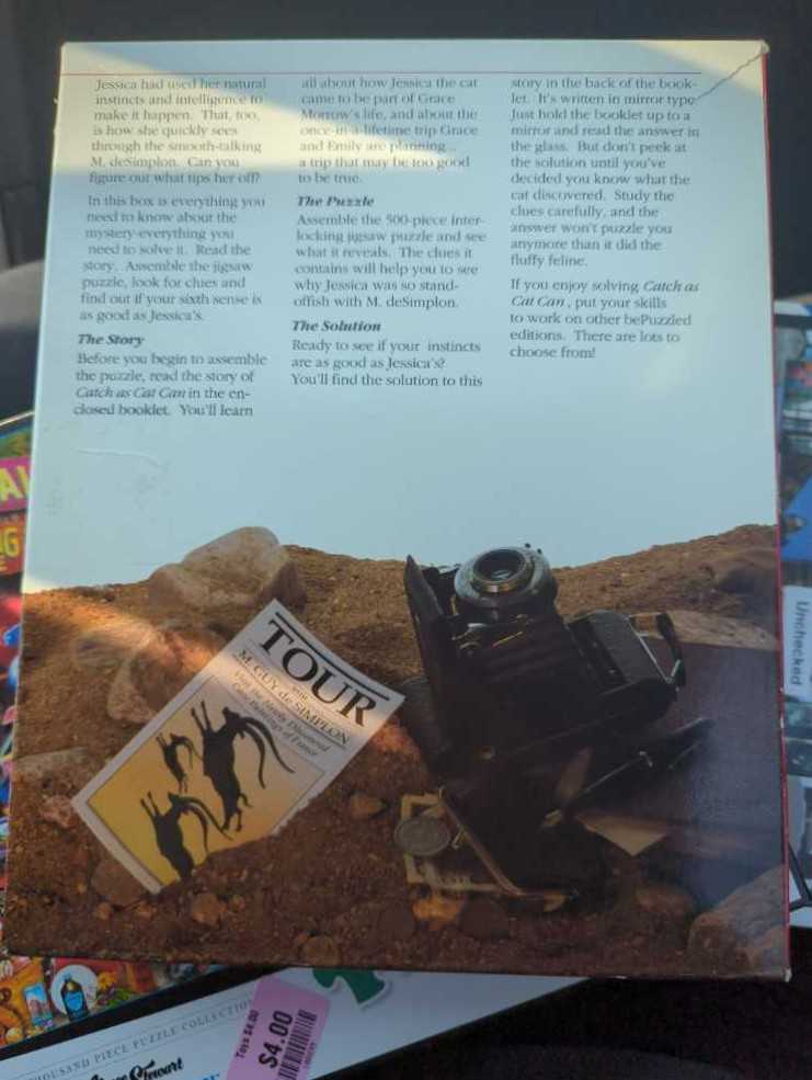 NFS Mystery Jigsaw:  Catch As Cat Can - Bepuzzled 500 Mystery🚫 puzzle collectible [Barcode 023332001057] - Main Image 3