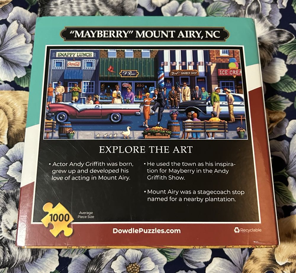 Mayberry Mount Airy, NC - Keep For Now - Dowdle puzzle collectible [Barcode 671095405195] - Main Image 3