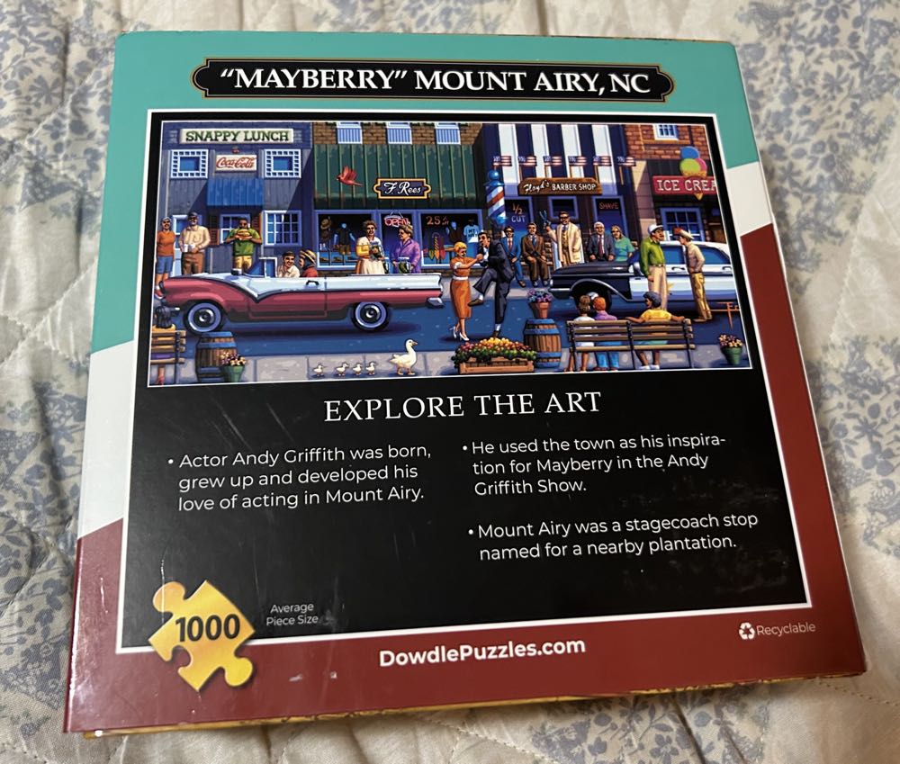 Mayberry Mount Airy, NC - Keep For Now - Dowdle puzzle collectible [Barcode 671095405195] - Main Image 4