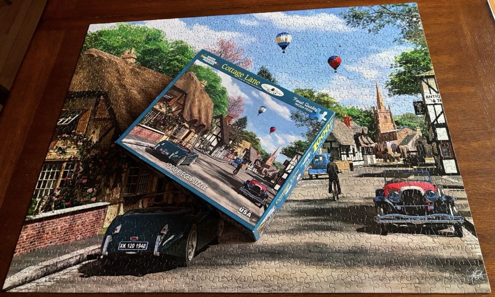 Cottage Lane - 1028, 2/26/26 -SOLD - White Mountain puzzle collectible [Barcode 724819255719] - Main Image 4