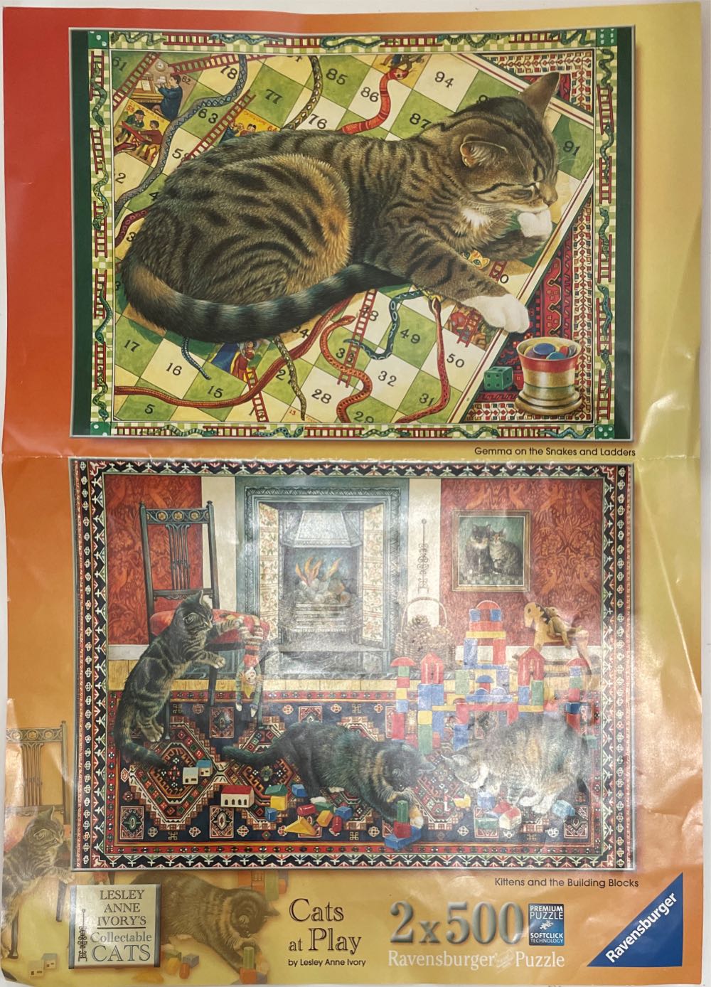 Cats At Play: Kittens and Building Blocks  - Ravensburger puzzle collectible [Barcode 4005556140718] - Main Image 3