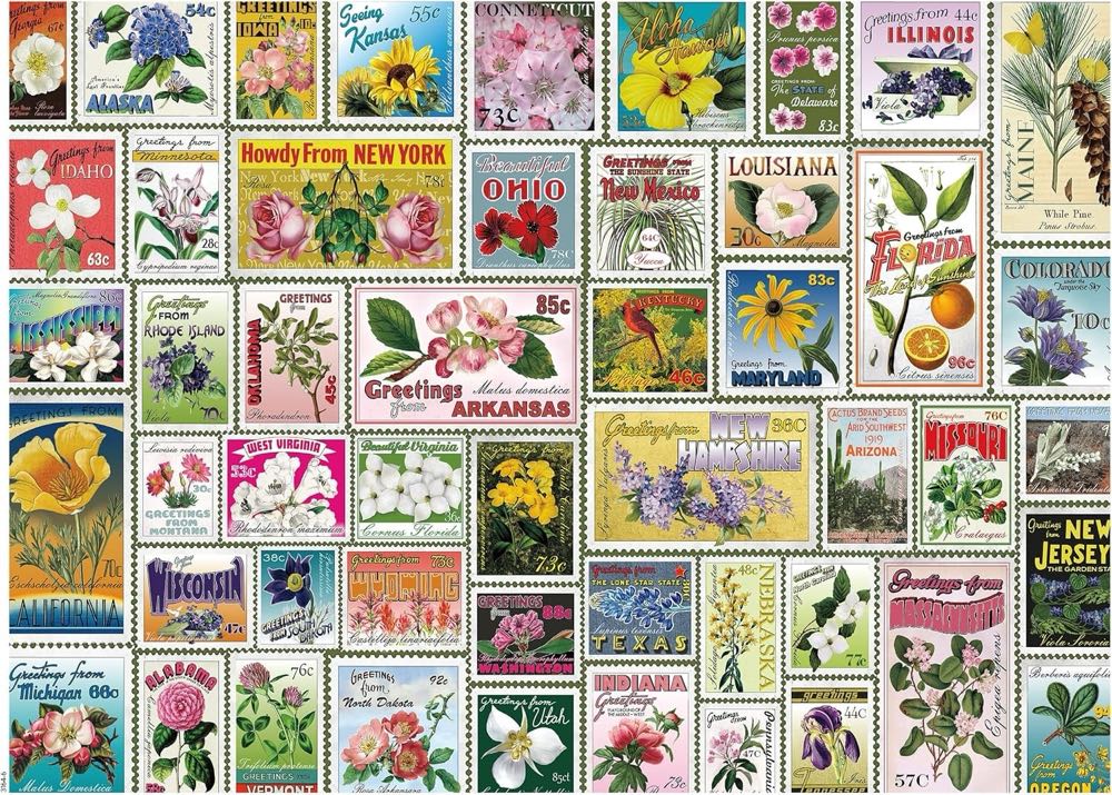 Flower Stamps (UV) 🧩 - Ceaco puzzle collectible - Main Image 2