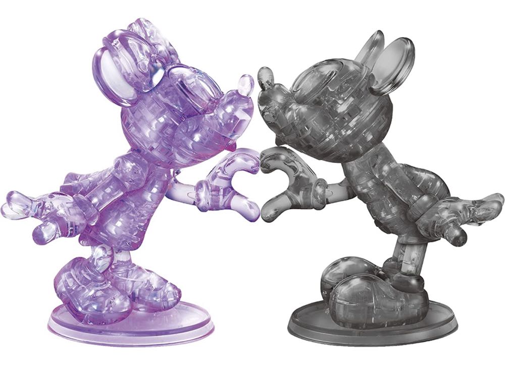 3D Crystal Puzzle Mickey & Minnie (Black & Purple) - Bepuzzled puzzle collectible - Main Image 1