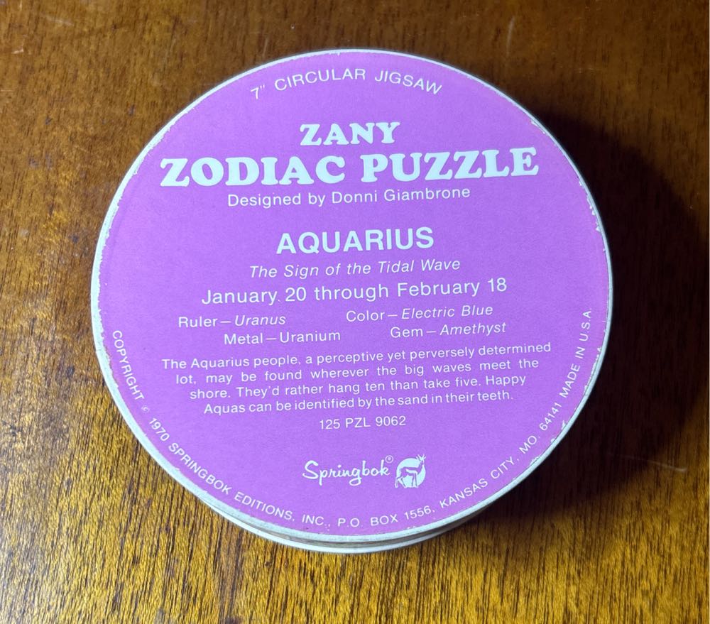 Aquarius - Mini Round - Springbok puzzle collectible - Main Image 2