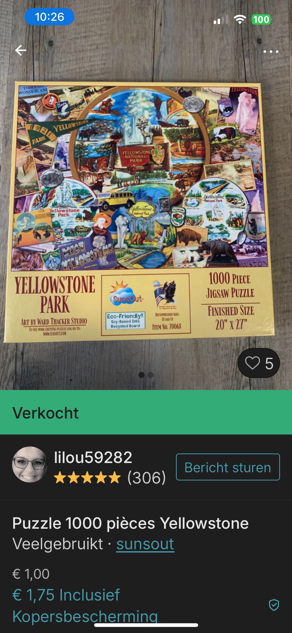 Visit the Parks : Yellowstone 🆕 - SunsOut puzzle collectible [Barcode 796780700680] - Main Image 3