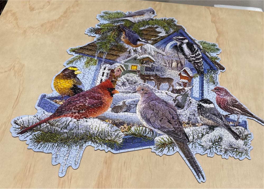 Winter Bird Feeder (UV) 🧩 - Bits And Pieces puzzle collectible [Barcode 192949042040] - Main Image 2