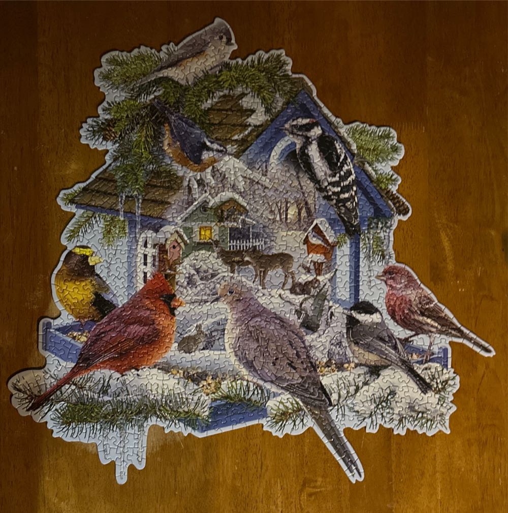Winter Bird Feeder (UV) 🧩 - Bits And Pieces puzzle collectible [Barcode 192949042040] - Main Image 3