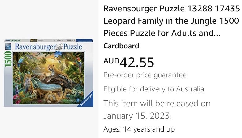 Ravensburger - Leopard Family / Leopards in the Jungle - Ravenburger puzzle collectible - Main Image 3
