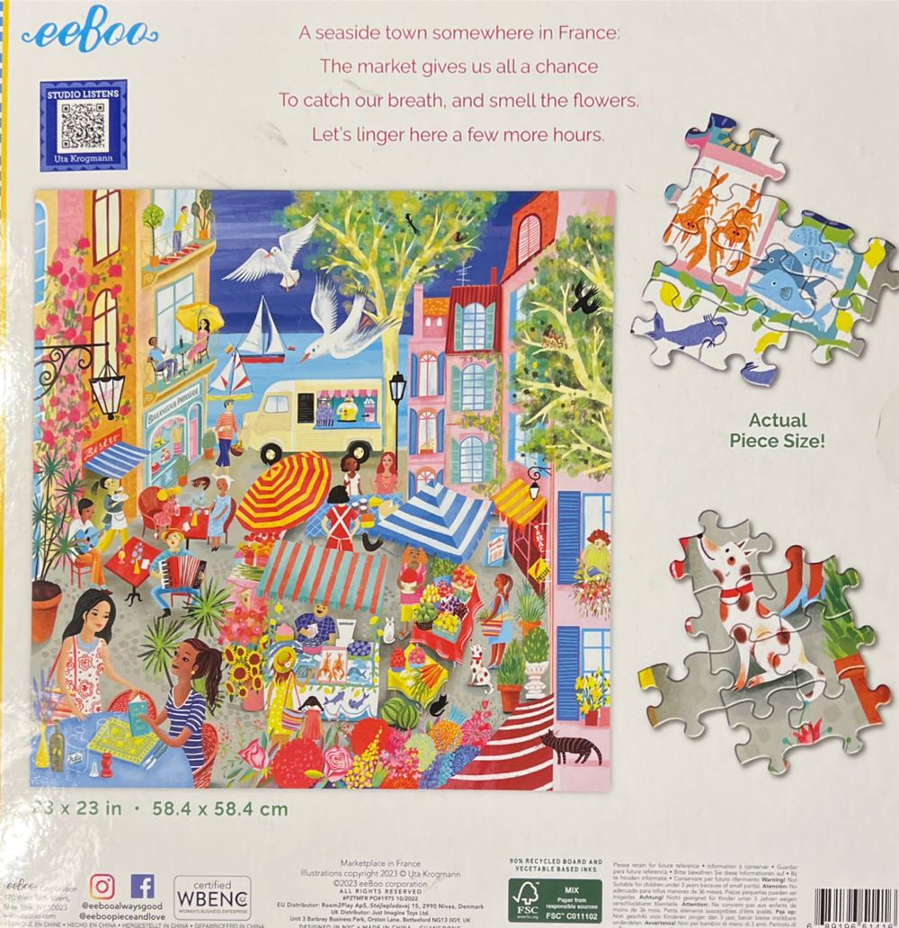 Marketplace in France - Eeboo puzzle collectible [Barcode 689196514166] - Main Image 2