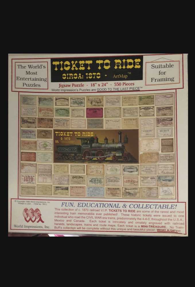 Ticket To Ride - World Impressions Inc. puzzle collectible [Barcode 092406314508] - Main Image 2