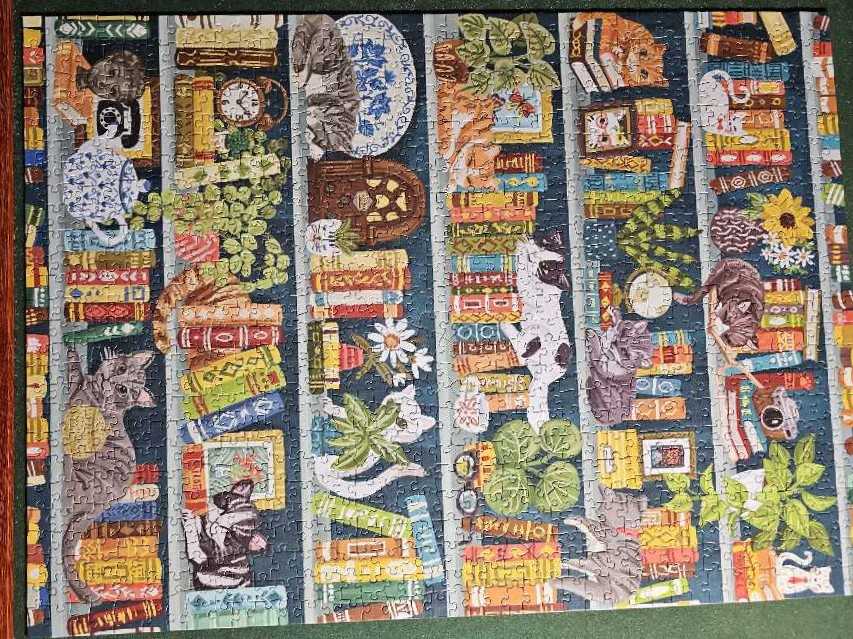 The Purrfect Bookshelf - Cobble Hill puzzle collectible - Main Image 2
