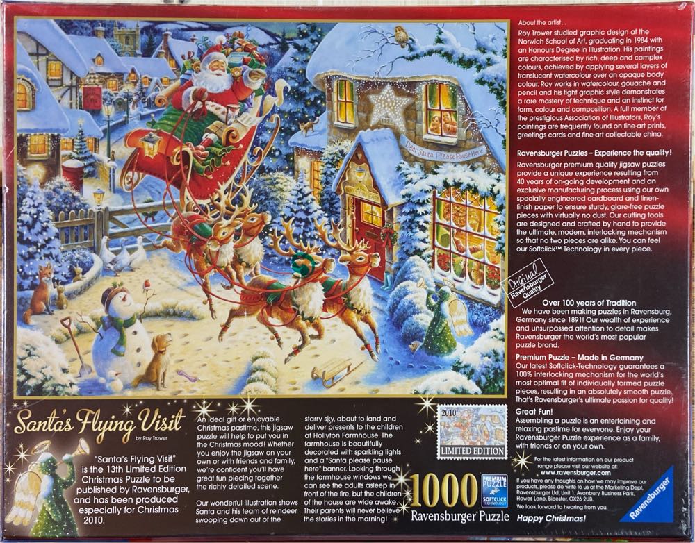 Limited Edition, Santa’s Flying Visit - Ravensburger puzzle collectible [Barcode 4005556192519] - Main Image 3
