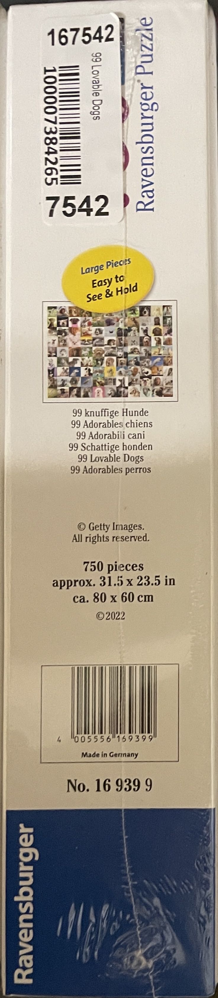 99 Lovable Dogs - Ravensburger puzzle collectible [Barcode 4005556169399] - Main Image 2