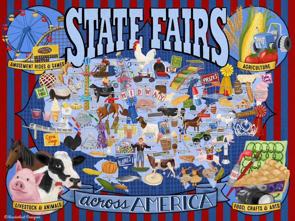 US Customs : State Fairs Across America - True South Puzzle Company puzzle collectible [Barcode 787790910787] - Main Image 2