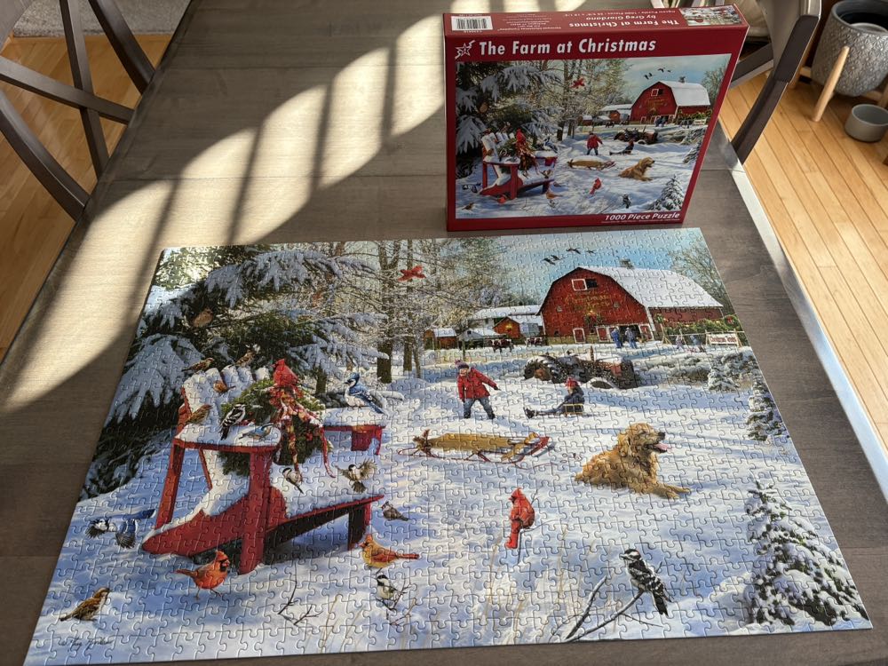The Farm At Christmas (Bought New) For Sale - Vermont Christmas Company puzzle collectible [Barcode 819273023124] - Main Image 3