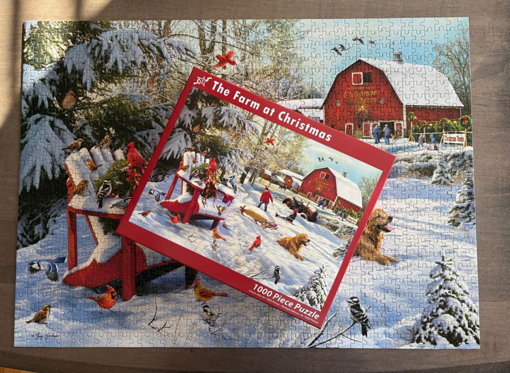 The Farm At Christmas (Bought New) For Sale - Vermont Christmas Company puzzle collectible [Barcode 819273023124] - Main Image 4