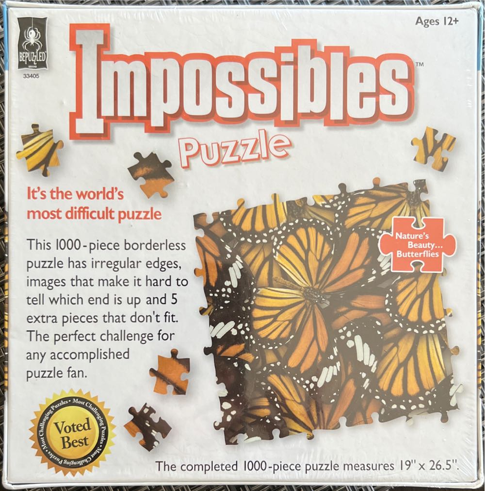 Impossibles: Nature’s beauty… Butterflies - Bepuzzled Impossibles puzzle collectible [Barcode 023332334056] - Main Image 2