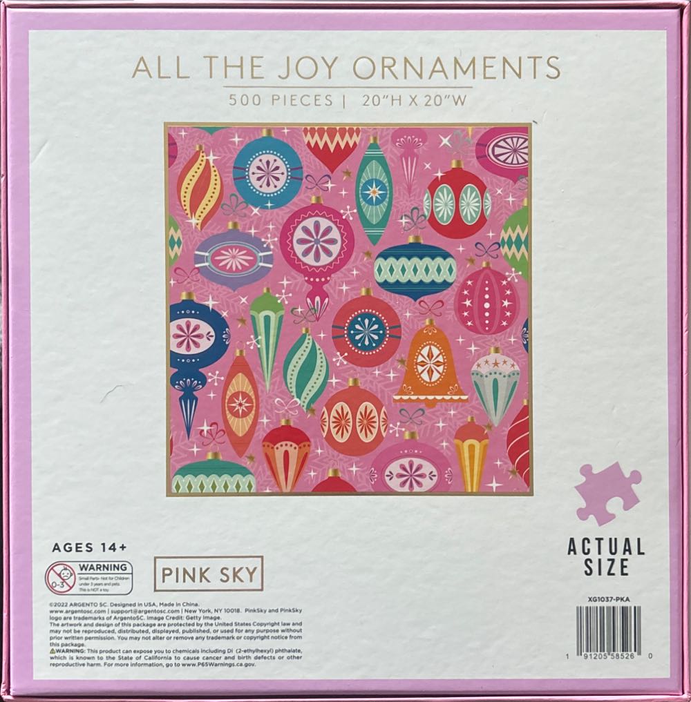 All the Joy Ornaments - Pink Sky puzzle collectible [Barcode 191205585260] - Main Image 2