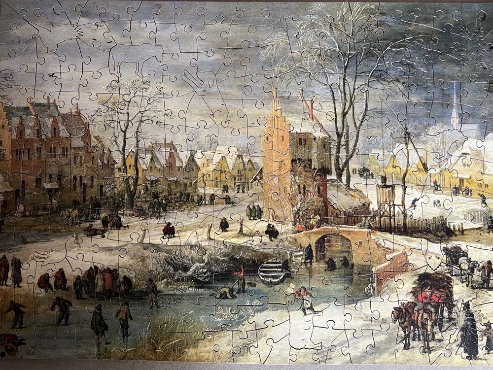 Village In winter - Wentworth Wooden Puzzles puzzle collectible [Barcode 6050265355784] - Main Image 2