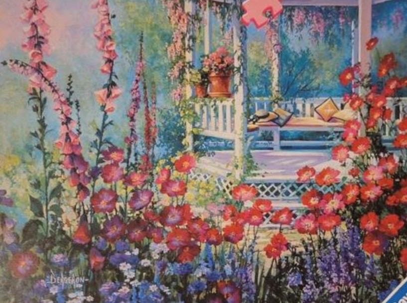 Sunlight Splendor Pavillion Amongst Flowers 🟦 - Ravensburger puzzle collectible [Barcode 4005556156283] - Main Image 2