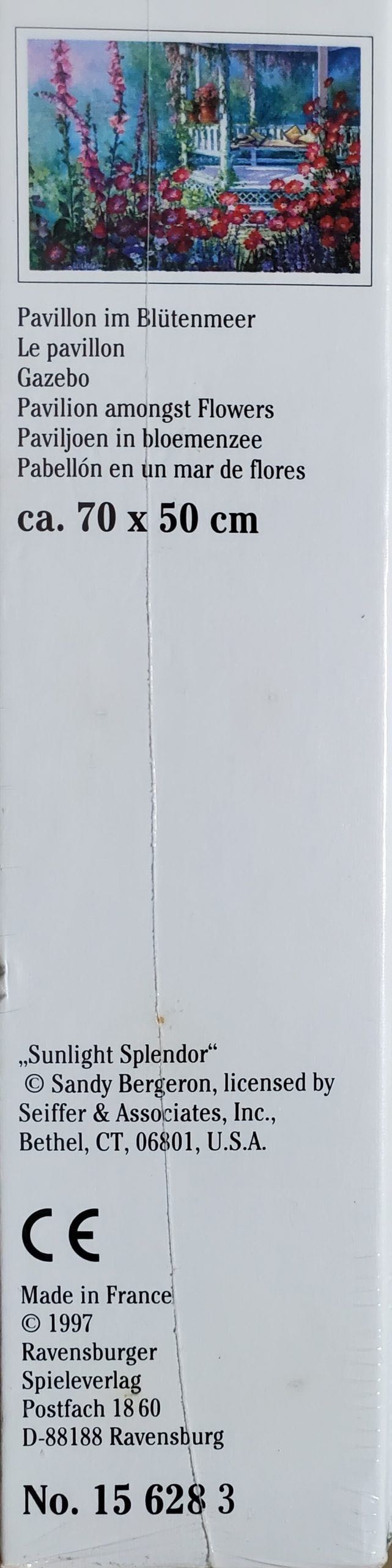 Sunlight Splendor Pavillion Amongst Flowers 🟦 - Ravensburger puzzle collectible [Barcode 4005556156283] - Main Image 3