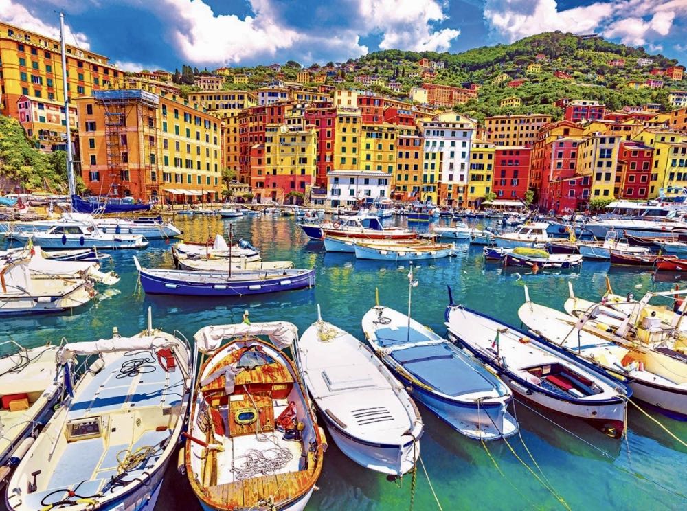 Colorful Buildings and Harbor, Liguria Italy - Colorluxe puzzle collectible [Barcode 4895145427555] - Main Image 2