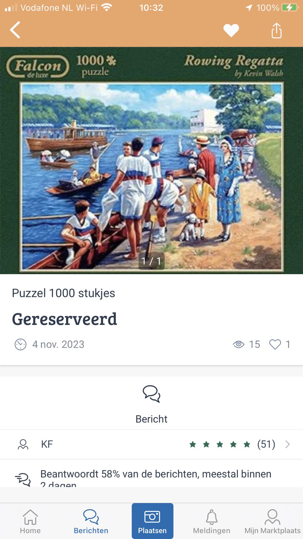 Rowing Regatta (Petra Lenen) - Falcon de luxe puzzle collectible [Barcode 8710126110768] - Main Image 3