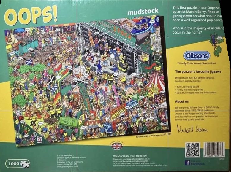 Oops! Mudstock NMOL - Gibsons puzzle collectible [Barcode 5012269070613] - Main Image 3
