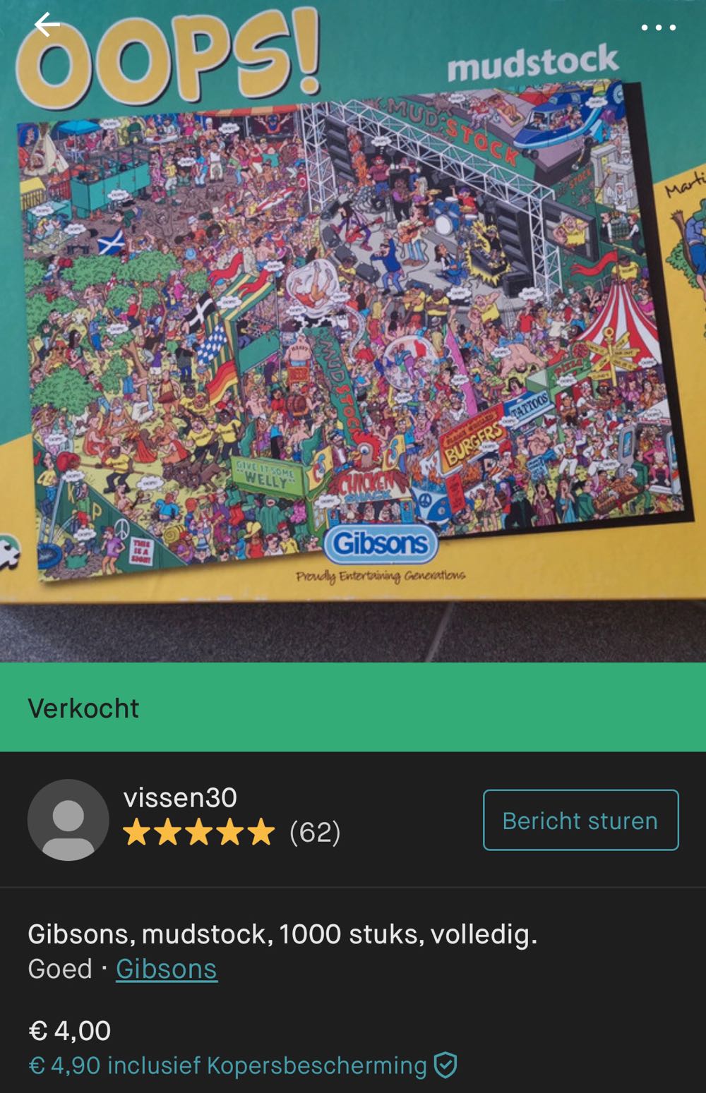 Oops! Mudstock - Gibsons puzzle collectible [Barcode 5012269070613] - Main Image 4