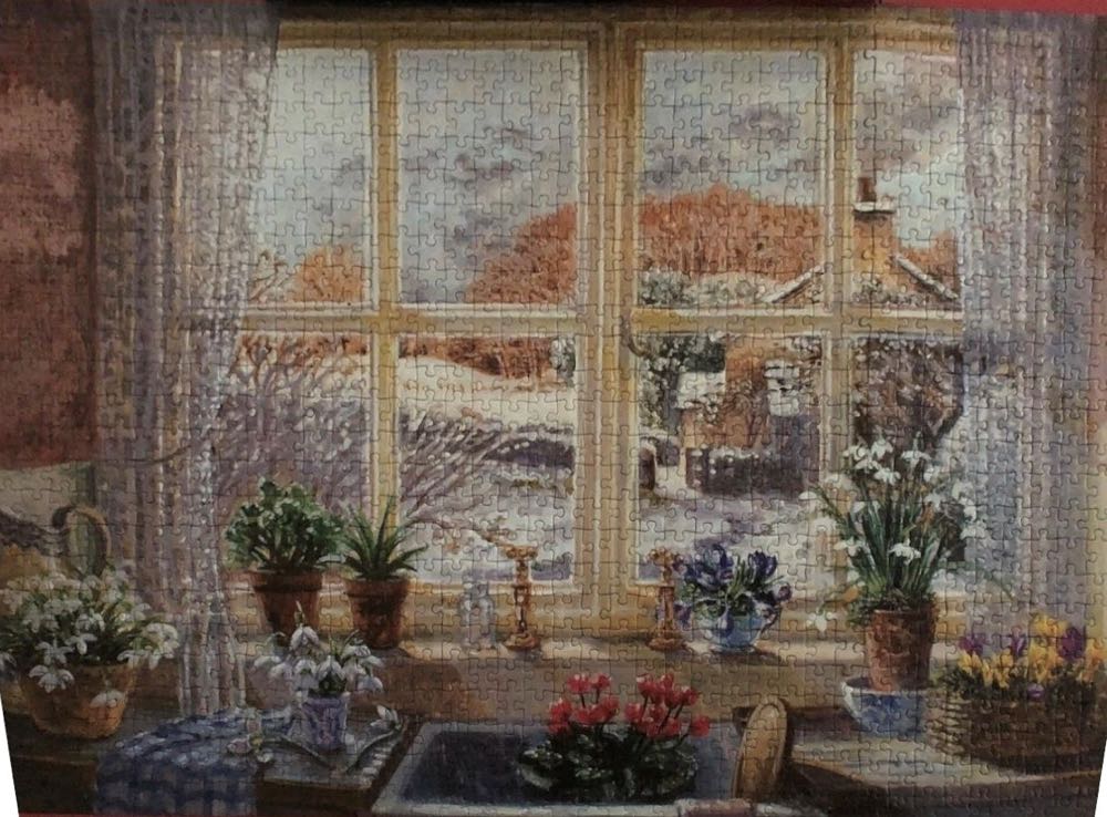 Unexpected Snowfall Cottage Kitchen View - Falcon de luxe puzzle collectible [Barcode 8710126109700] - Main Image 3