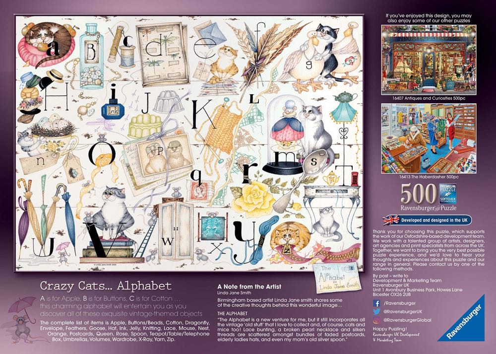 Crazy Cats…Alphabet - From Puzzler66 - Ravensburger puzzle collectible [Barcode 4005556164264] - Main Image 4