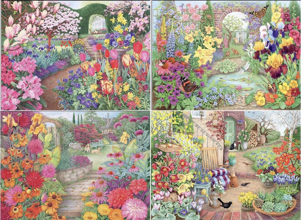 Happy Days 4, Glorious Gardens (Saskia Lenen) - Ravensburger puzzle collectible [Barcode 4005556171392] - Main Image 2