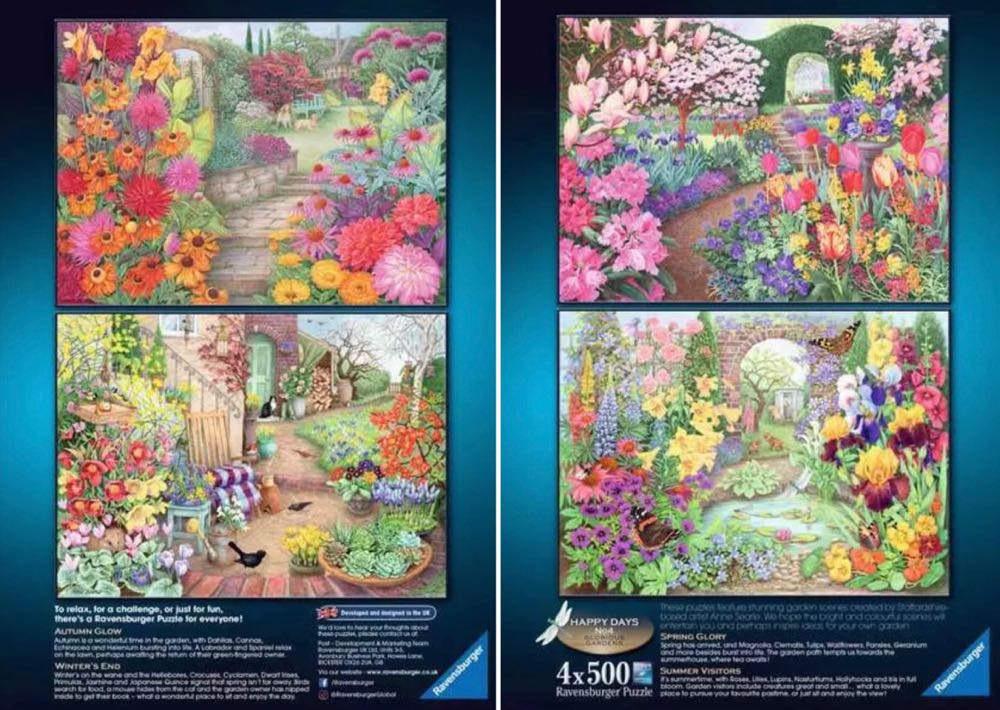 Happy Days 4, Glorious Gardens (Saskia Lenen) - Ravensburger puzzle collectible [Barcode 4005556171392] - Main Image 3