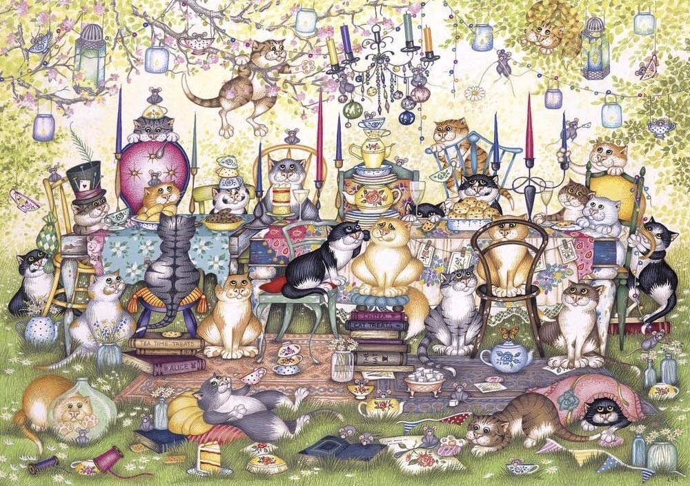 Mad Catter’s tea party - Gibsons puzzle collectible [Barcode 5012269027174] - Main Image 2