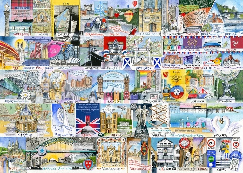 Bright Lights & Big Cities - Gibsons puzzle collectible [Barcode 5012269071283] - Main Image 2