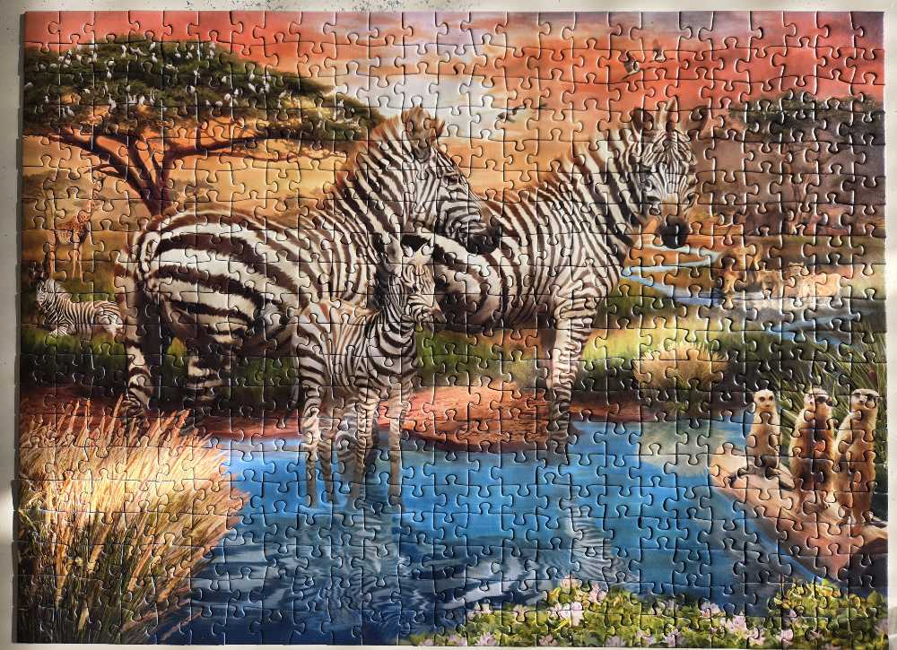 Zebras At Waterhole - Ravensburger puzzle collectible [Barcode 4005556173761] - Main Image 2