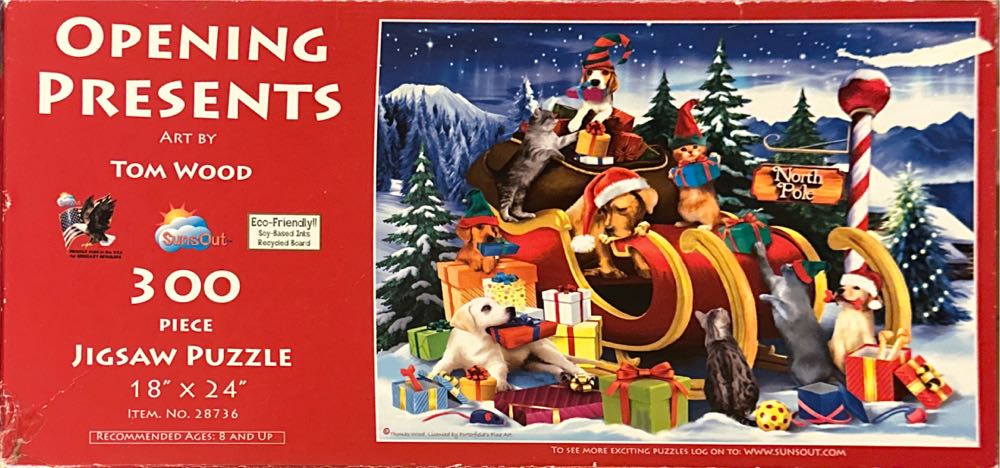 Opening Presents - SunsOut puzzle collectible [Barcode 796780287365] - Main Image 1