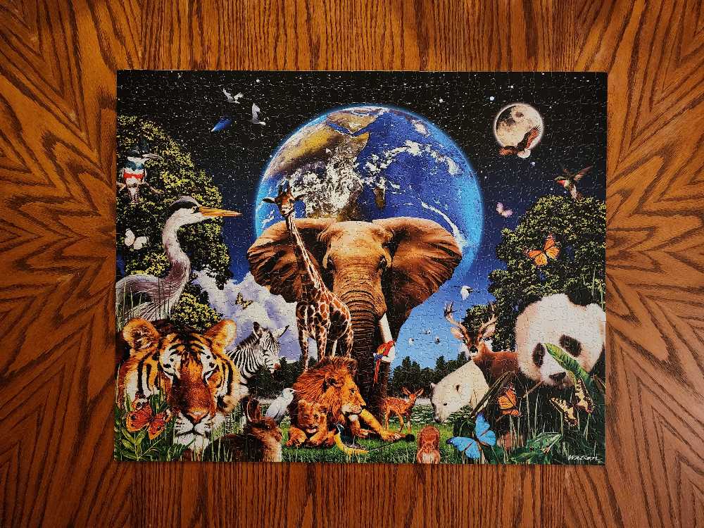 Peace On Earth-getting from MD-trade For garden bunnies - White Mountain Puzzles puzzle collectible - Main Image 2