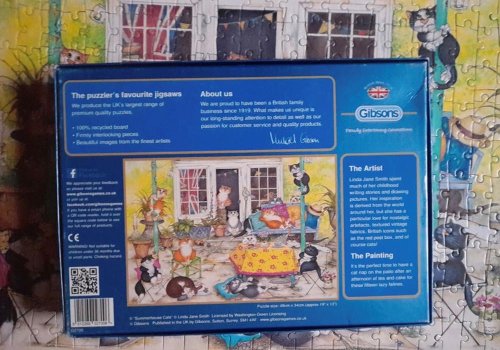 Summerhouse Cats - Gibsons puzzle collectible [Barcode 5012269027006] - Main Image 2